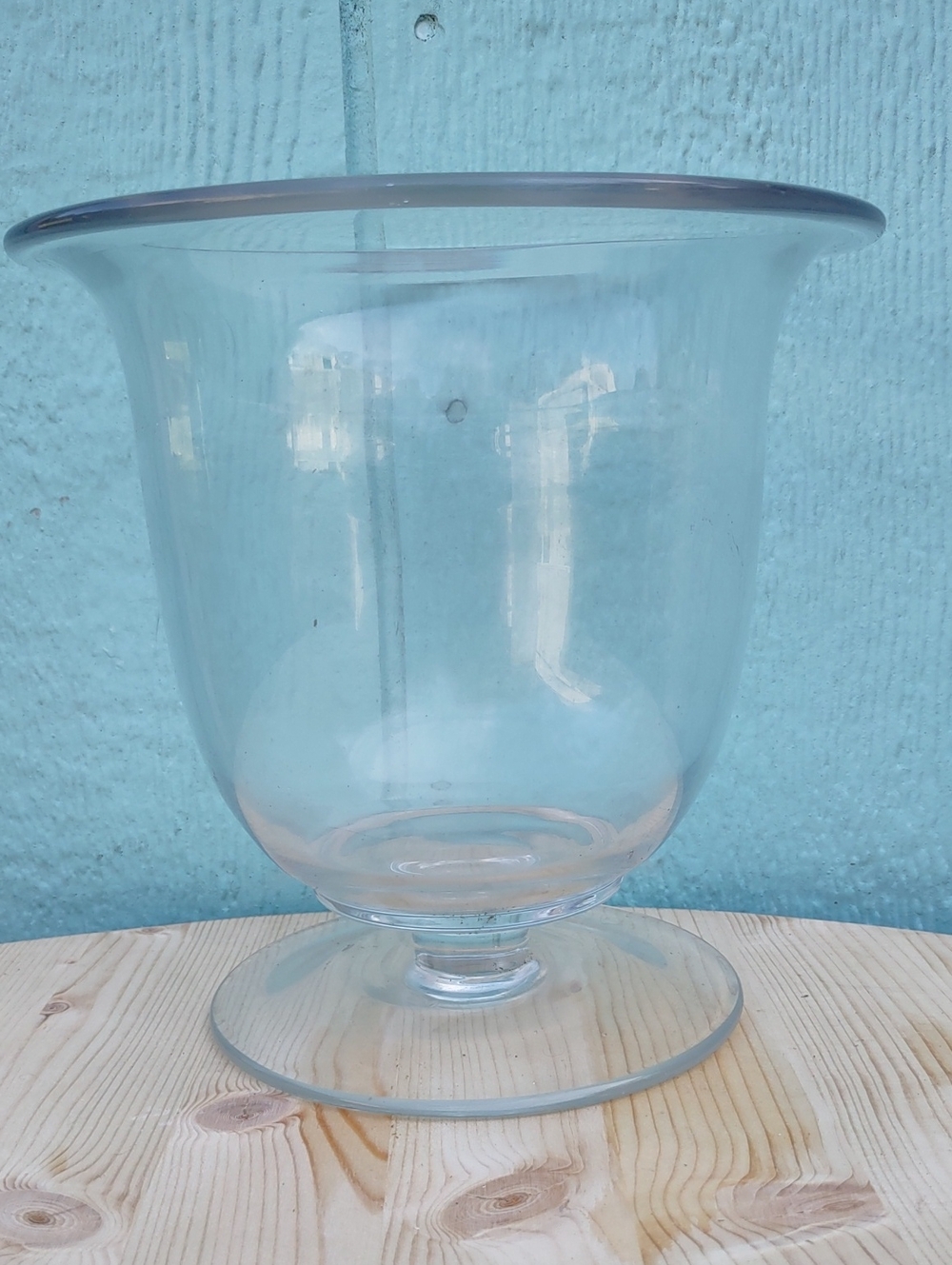 Clear Glass Pedestal Vase by